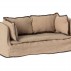 Miniature sofa sandfarvet m/ sorte kanter - Maileg