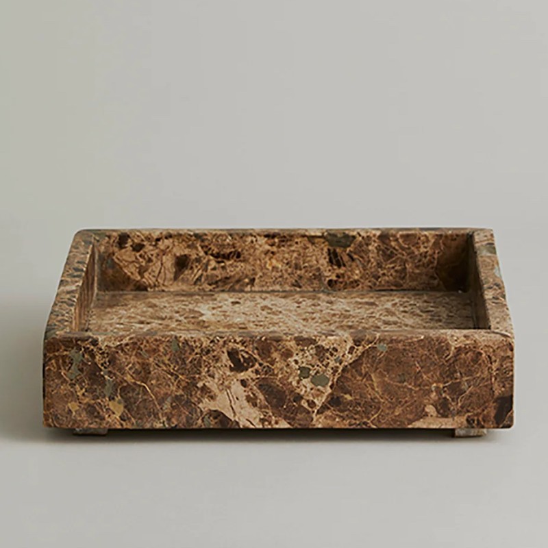 Billede af Bakke "AYU" kvadratisk brun marmor - Nordal 20,5x21,5