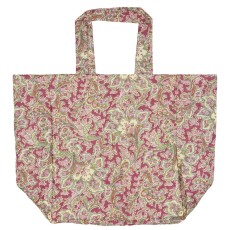 Taske quiltet hindbærfarvet m/ paisleymønster - Ib Laursen