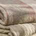 Quilt / Vattæppe beige m/ brune og rustfarvede striber - Ib Laursen 130x180