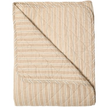 Quilt / Vattæppe m/  beige striber - Au Maison 140x180