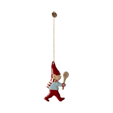 Nisse m/ ske metal ornament - Maileg