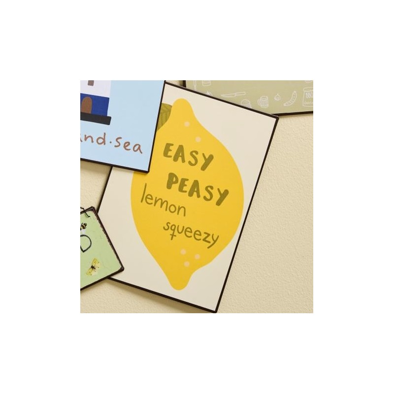 Metalskilt m/ citroner "Easy peasy" - Ib Laursen